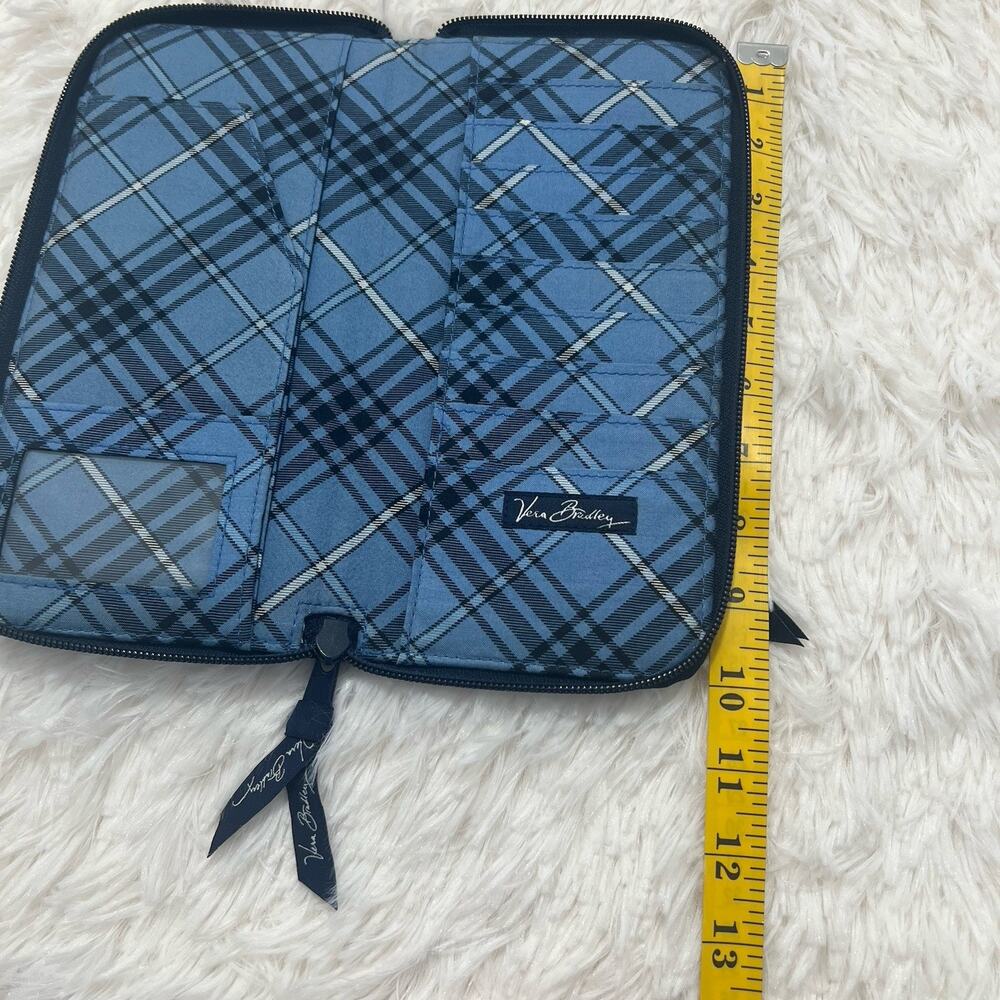 Vera Bradley Blue Paisley Zip Around Wallet Organizer Card Holder Clutch Floral - Picture 7 of 7